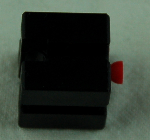Baustein 15 mit rotem Zapfen - schwarz - NEU