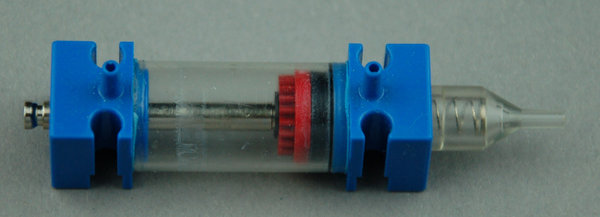 Pneumatik-Zylinder 51 mit Rückschlagventil - blau/transparent