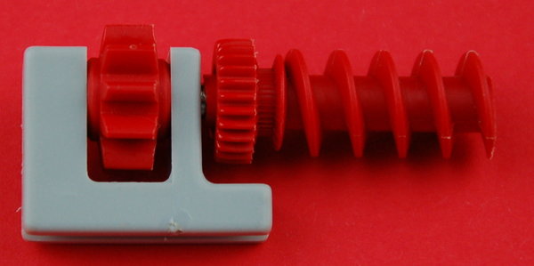 Getriebehalter mit Schnecke - grau/rot