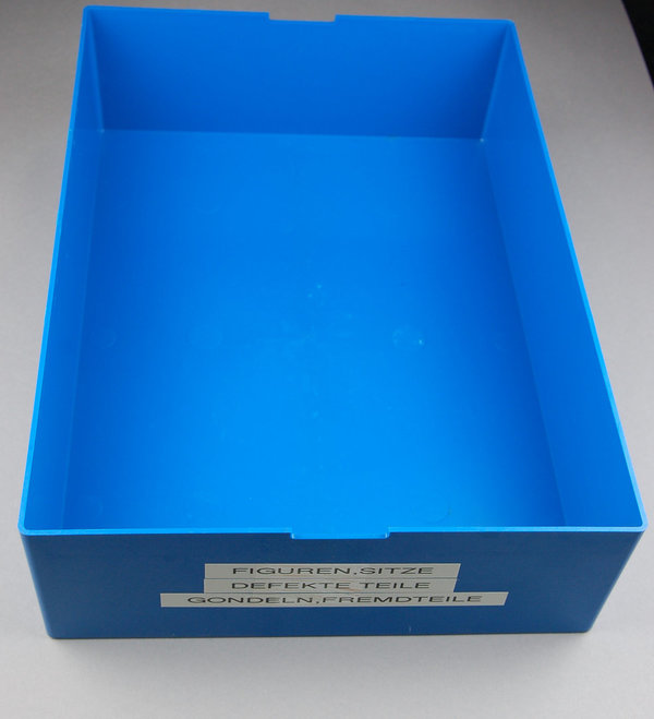 Box 1000 mit Aufkleber Resten - blau