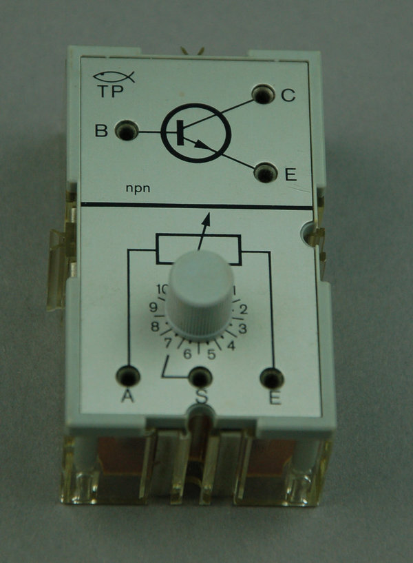 Elektronik-Baustein Transistor + Poti - verkratzt